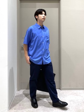 「GLOBAL WORK（グローバルワーク）の軽量ジャストポケット/A4 Zipトート/243948（トートバッグ、ブラック系）」を使った、ゆさん（メンズ・175cm）の夏コーディネート