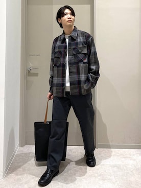 「GLOBAL WORK（グローバルワーク）のライトクッション2クルーロゴ/1066735（Tシャツ/カットソー、グレー系）」を使った、ゆさん（メンズ・175cm）の秋コーディネート
