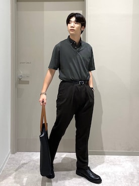 「GLOBAL WORK（グローバルワーク）のピンレスバックルベルト/139172（ベルト、その他）」を使った、ゆさん（メンズ・175cm）の夏コーディネート