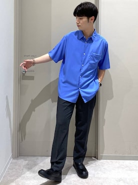 「GLOBAL WORK（グローバルワーク）のらくッションアソートPUスニーカー/598288（その他シューズ、グレー系）」を使った、ゆさん（メンズ・175cm）の夏コーディネート