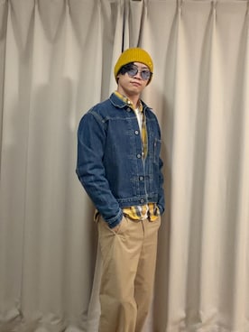 「アイテム（帽子）」を使った、Neoさん（メンズ・170cm）の冬コーディネート