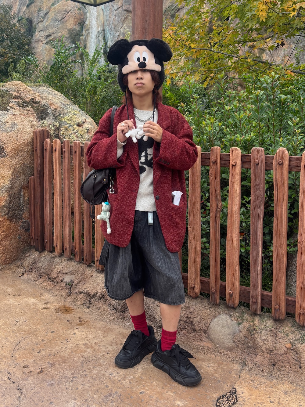 新品未使用タグ付き【mideal】ツイードオーバージャケット　レッド　F mideal ツイードオーバージャケット レッド