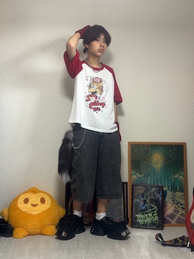 「アイテム（Tシャツ/カットソー）」を使った、しゅーたさん（メンズ・167cm・10代）の夏コーディネート