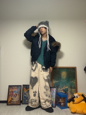 「アイテム（スウェットパンツ）」を使った、しゅーたさん（メンズ・167cm・10代）の冬コーディネート