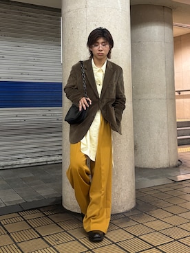 「アイテム（テーラードジャケット）」を使った、しゅーたさん（メンズ・167cm）の秋コーディネート