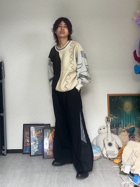 「アイテム（スラックス）」を使った、しゅーたさん（メンズ・167cm・10代）の秋コーディネート