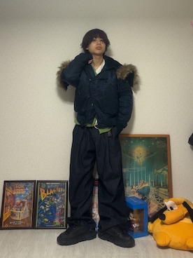 「アイテム（カーディガン/ボレロ）」を使った、しゅーたさん（メンズ・167cm・10代）の冬コーディネート