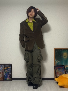「アイテム（テーラードジャケット）」を使った、しゅーたさん（メンズ・167cm）の秋コーディネート