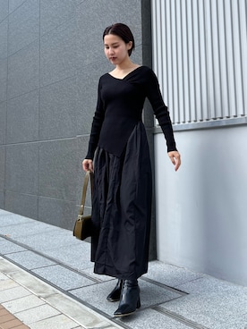 「JW PEI（ジェイダブリューペイ）のアイテム」を使った、NANAMI NAKAMURAさん（レディース・159cm）の冬コーディネート