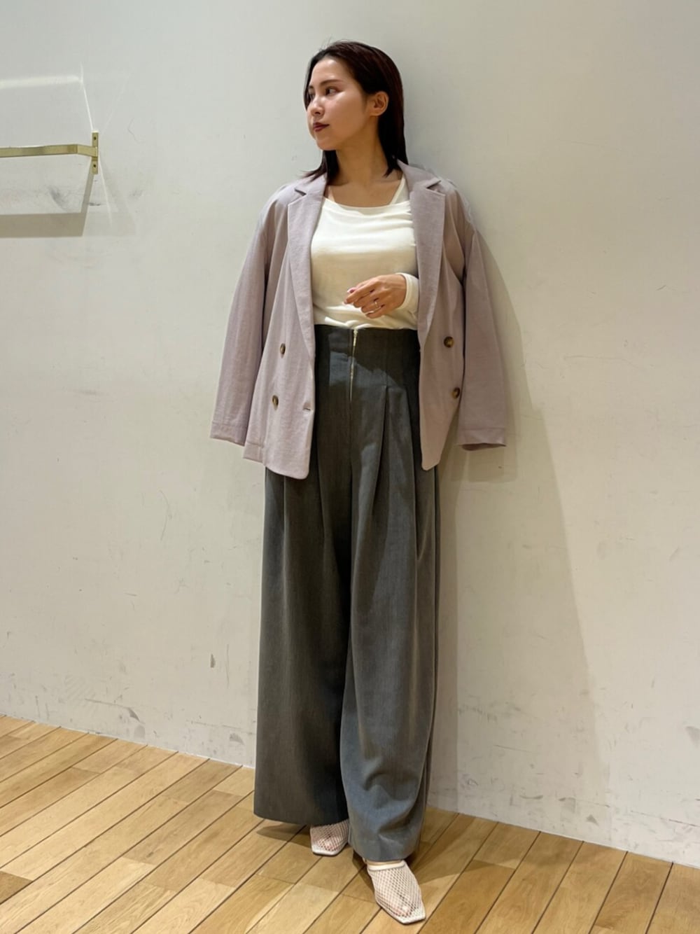 LAGUNAMOON パープル ウールコート LAGUNAMOONのジャケット/アウター（パープル系）を使った人気