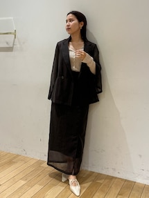 サテンパイピングシアーIラインスカート｜ラグナムーン