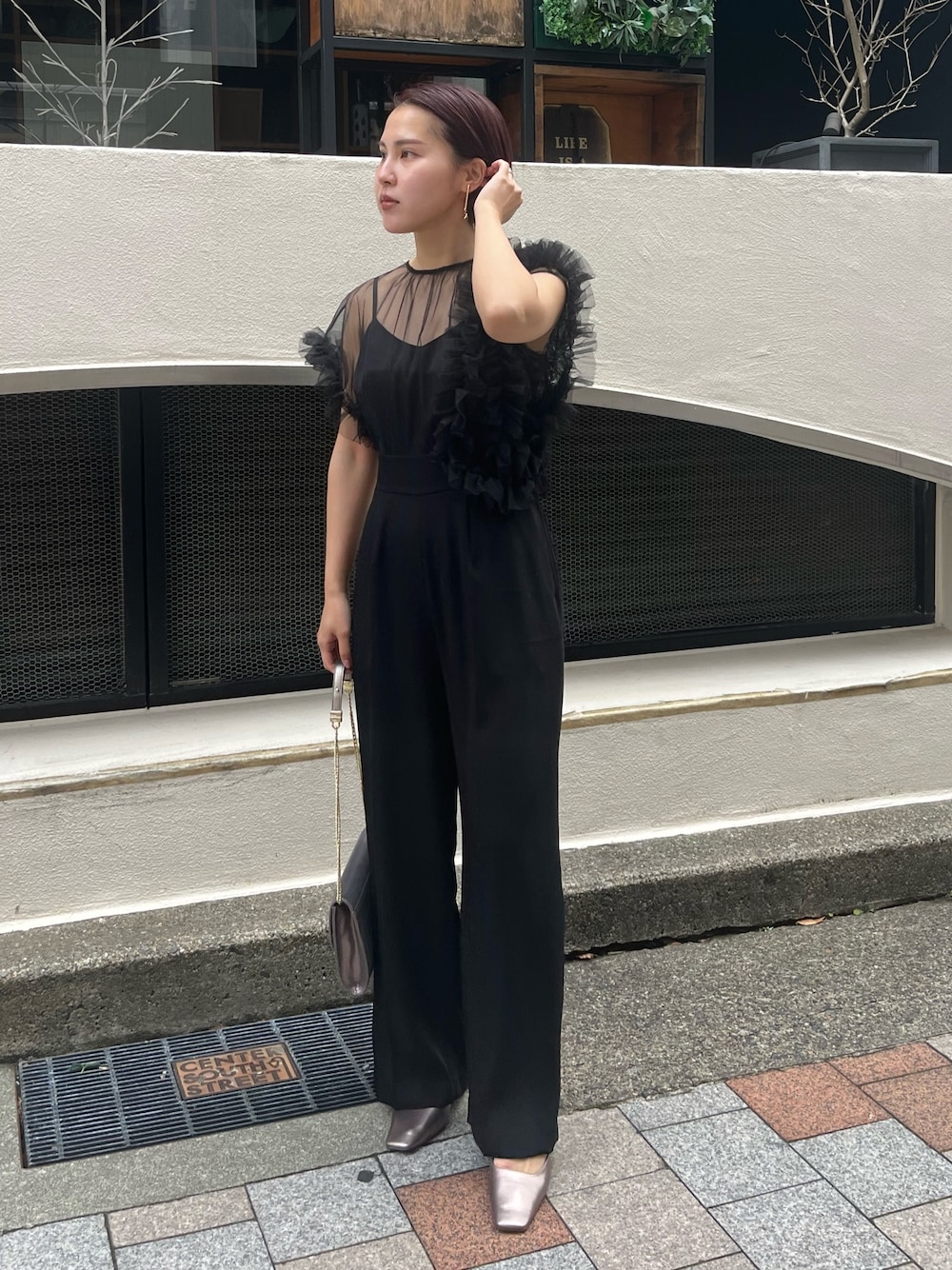 LAGUNAMOON ワンピース ビッグカラーフロントZIPワンピース