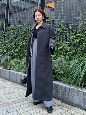 「LAGUNAMOON（ラグナムーン）のアイテム（ステンカラーコート）」を使った、NANAMI NAKAMURAさん（レディース・159cm）の秋コーディネート
