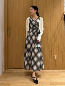 ノットカシュクールチェックワンピース ノットカシュクールチェックワンピース｜ラグナムーン（LAGUNAMOON