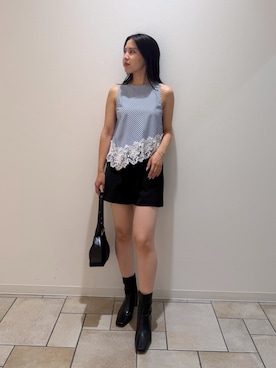 「LAGUNAMOON（ラグナムーン）のアイテム（シャツ/ブラウス）」を使った、NANAMI NAKAMURAさん（レディース・160cm）の秋コーディネート