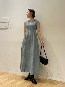ラグナムーン フロントZIPミックスカラーワンピース LAGUNAMOON ワンピース フロントZIPミックスカラーワンピース