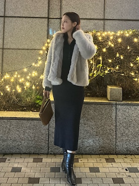 「アイテム（その他アウター、グレー系）」を使った、NANAMI NAKAMURAさん（レディース・160cm）の秋コーディネート