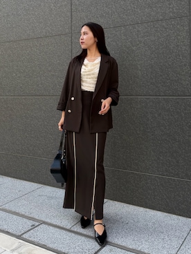 「JW PEI（ジェイダブリューペイ）のアイテム」を使った、NANAMI NAKAMURAさん（レディース・160cm）の春コーディネート