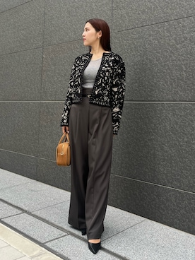 「アイテム（カーディガン/ボレロ、その他）」を使った、NANAMI NAKAMURAさん（レディース・160cm）の秋コーディネート