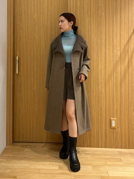 「アイテム（チェスターコート）」を使った、NANAMI NAKAMURAさん（レディース・160cm）の秋コーディネート
