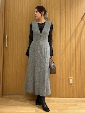 「アイテム（シュシュ）」を使った、NANAMI NAKAMURAさん（レディース・160cm）の秋コーディネート