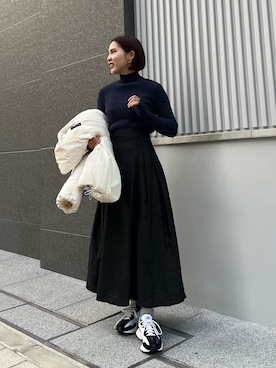 「イエベ」｜「アイテム（ダウンジャケット/コート）」を使った、NANAMI NAKAMURAさん（レディース・159cm）の冬コーディネート