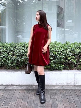 「アイテム（ドレス）」を使った、NANAMI NAKAMURAさん（レディース・160cm）の秋コーディネート