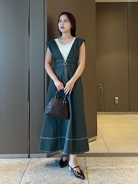 「アイテム（ジャンパースカート）」を使った、NANAMI NAKAMURAさん（レディース・160cm）の夏コーディネート