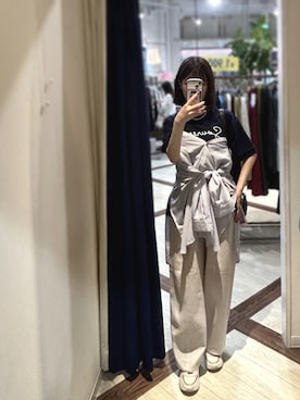 「AS KNOW AS plus（アズノゥアズプラス）のアイテム（パンツ）」を使った、rinoさん（レディース・162cm）の夏コーディネート