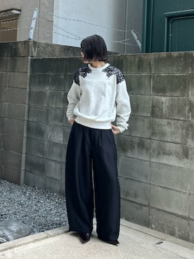 「PRANK PROJECT（プランクプロジェクト）の【2026Autumn Pre-Order】クロコダイルエンボスカーブウェッジパンプス / Crocodile-Embossed Curve Wedge Pumps（パンプス、ブラウン系）」を使った、PRANK PROJECTさん（レディース・158cm）の秋コーディネート