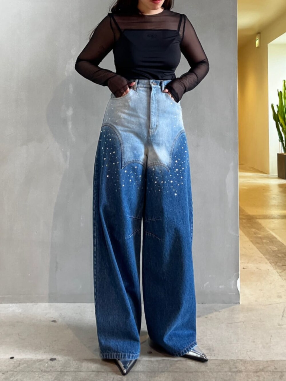 PRANK PROJECT Heart Bijou Denim Pants