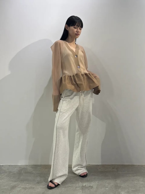 新品未使用タグ付き♡限定値下げ！HEVE Prima Peplum JK Pre-Order】シアーコンビペプラムカーデ / Sheer Combine Peplum