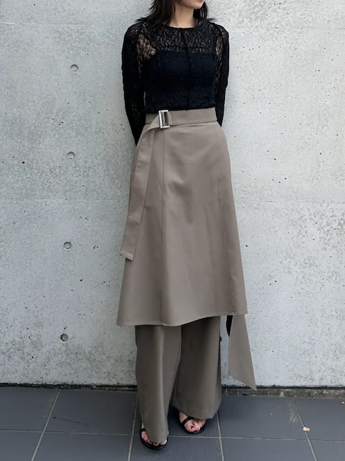 セール】ドロップヘムレイヤードスカートパンツ / Drop Hem Layered