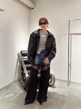 デニムレースブロッキングパンツ / Denim Lace Blocking Pantsを使った