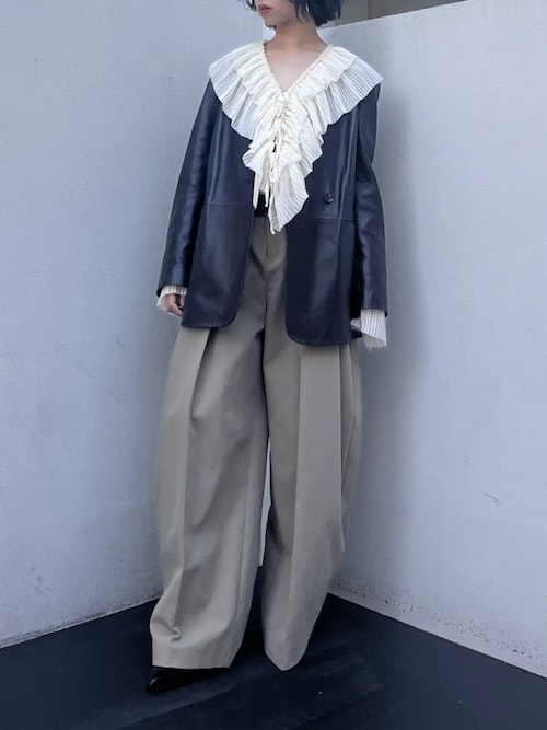 Pre-Order】ハイウエストベルトタックパンツ / High-Waist Belted Tuck Pre-Order】ハイウエストベルトタックパンツ / High-Waist Belted Tuck
