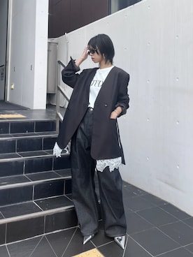 「アイテム（ノーカラージャケット）」を使った、PRANK PROJECTさん（レディース・162cm）の秋コーディネート