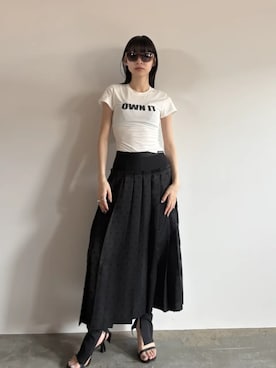 「PRANK PROJECT（プランクプロジェクト）の【2025Autumn Pre-Order】ジップヘムレギンス / Zip Hem Leggings（レギンス/スパッツ、ブラック系）」を使った、PRANK PROJECTさん（レディース・170cm）の春コーディネート