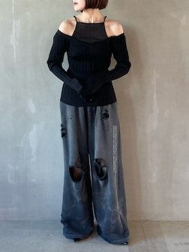 「PRANK PROJECT（プランクプロジェクト）のアイテム（スウェットパンツ）」を使った、PRANK PROJECTさん（レディース・156cm）の冬コーディネート