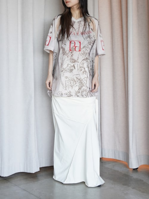 レイヤードアシメドレープスカート / Layered Asymmetrical Draped