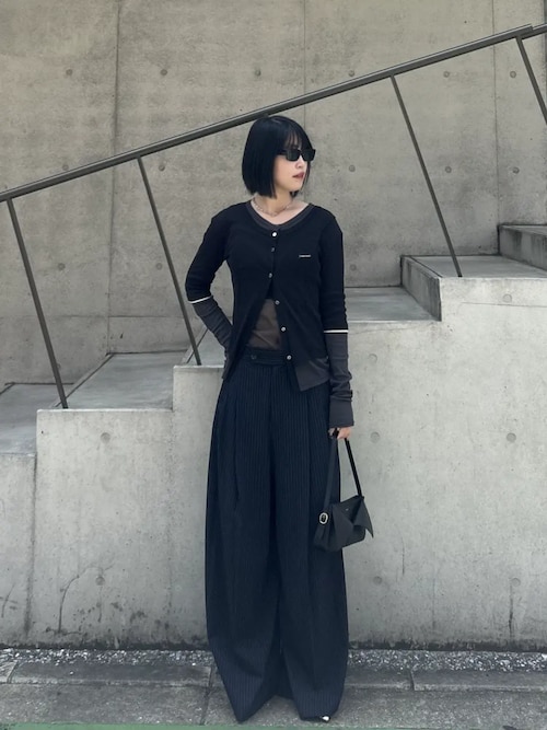 レイヤードシアーフライスカーデ / Layered sheer Fraise