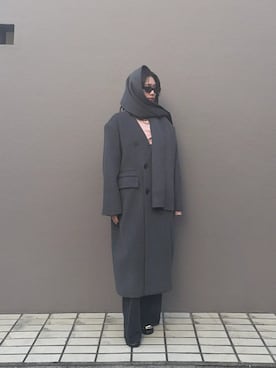 「アイテム（ノーカラーコート）」を使った、PRANK PROJECTさん（レディース・168cm）の冬コーディネート