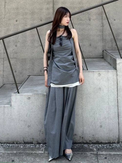 PRANK PROJECT グレー ベアトップ Logo Band Bra Top