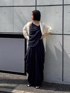 「PRANK PROJECT（プランクプロジェクト）の【2026Summer Pre-Order】ドレープイージーパンツ / Drape Easy Pants（その他パンツ、ブルー系）」を使った、PRANK PROJECTさん（レディース・170cm）の春コーディネート