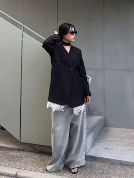 「アイテム（ノーカラージャケット）」を使った、PRANK PROJECTさん（レディース・167cm）の秋コーディネート