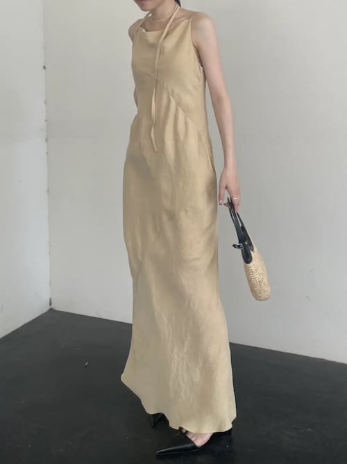 バックオープンキュプラワンピース / Asymmetrical Back Open