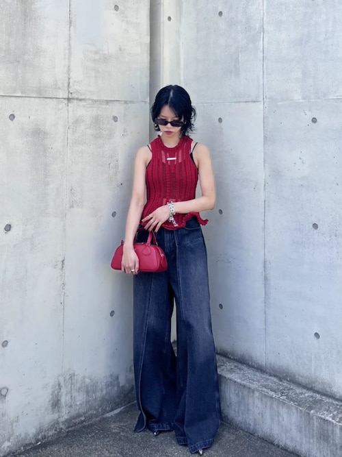 ウェーブヘムポップコーンニットタンク / Wave Hem Popcorn Knit ウェーブヘムポップコーンニットタンク / Wave Hem Popcorn Knit