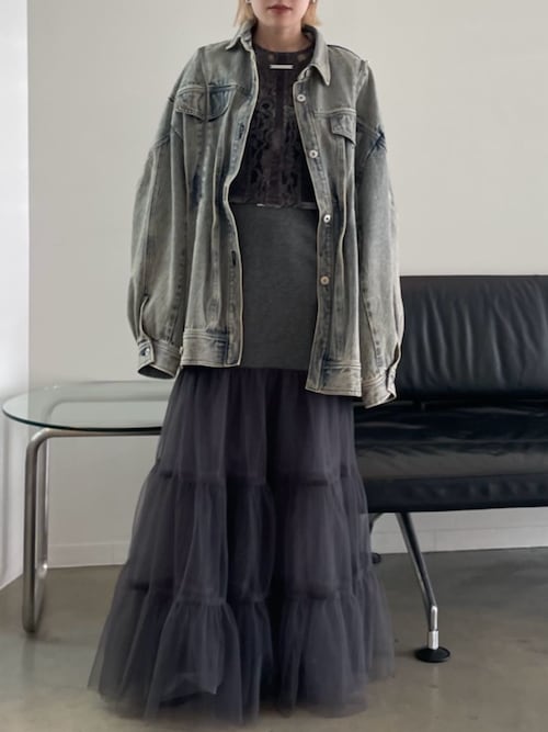 ジップデニムシャツブルゾン / Zip Denim Shirt Blouson（デニム
