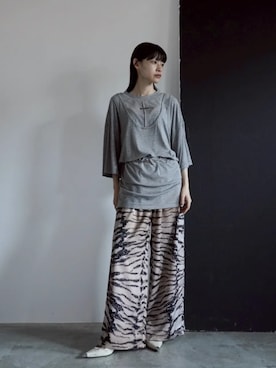 「PRANK PROJECT（プランクプロジェクト）のボックスチェーンラリエットネックレス/Box Chain Lariat Necklace（ネックレス、シルバー系）」を使った、PRANK PROJECTさん（レディース・170cm）の春コーディネート