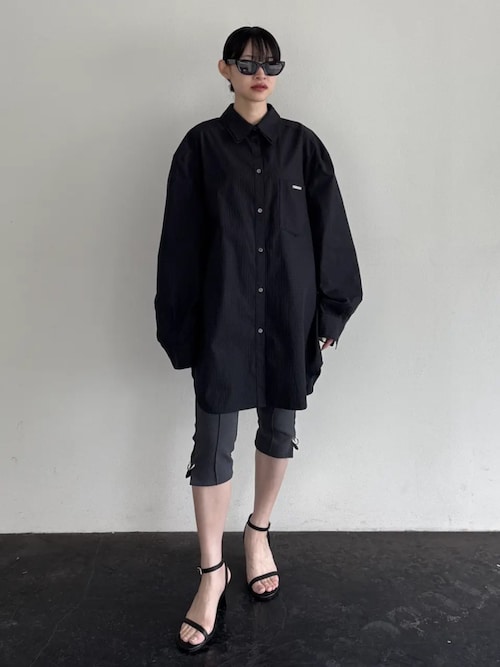 【PRANK PROJECT】ブラックワイドパンツ ジッパー付き セール】ワイドギャザーパンツ / Wide Gathered Pants（その他