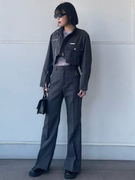 「グレーコーデ」｜「アイテム（ブルゾン）」を使った、PRANK PROJECTさん（レディース・166cm）の春コーディネート